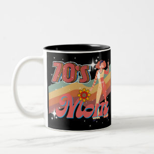 Tasse 2 Couleurs Maman Super des années 70 Retro Vintage Funky