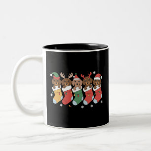 Tasse 2 Couleurs Maman teckel Noël Cadeau pour amoureux de chiens N
