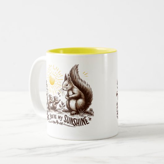 Tasse 2 Couleurs Maman, tu es ma famille d'écureuils (Devant gauche)