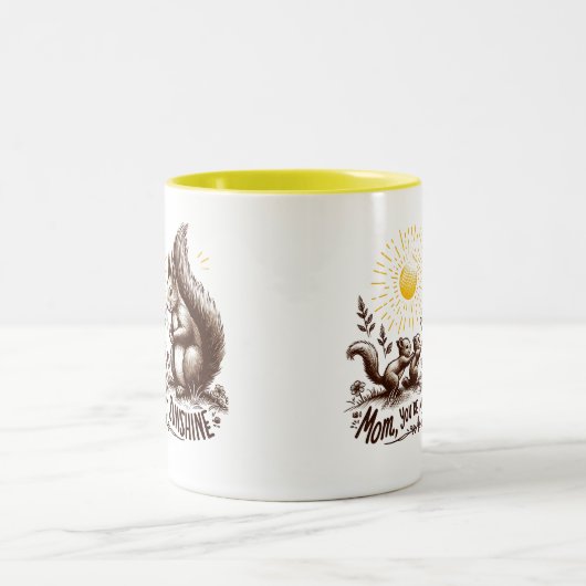 Tasse 2 Couleurs Maman, tu es ma famille d'écureuils (Centre)