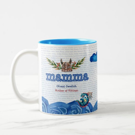 Tasse 2 Couleurs Mamma suédoise (maman) Mère des Vikings (Gauche)