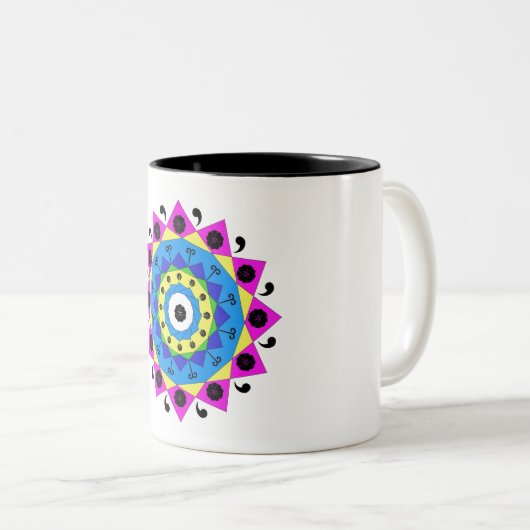 Tasse 2 Couleurs Mandala (Devant droit)