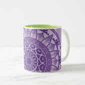 Tasse 2 Couleurs Mandala dans le pourpre (Devant droit)