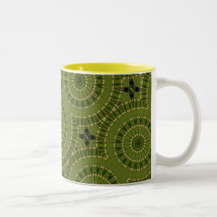Tasse 2 Couleurs Mandala de la roue verte / Grünes Rad Mandala