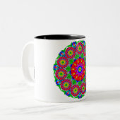 Tasse 2 Couleurs Mandala du jardin du printemps (Devant gauche)