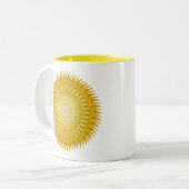 Tasse 2 Couleurs Mandala du Soleil en Jaune (Devant gauche)