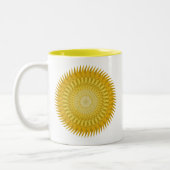 Tasse 2 Couleurs Mandala du Soleil en Jaune (Gauche)