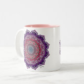 Tasse 2 Couleurs Mandala Florale rose-pourpre (Devant gauche)