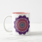 Tasse 2 Couleurs Mandala Florale rose-pourpre (Gauche)