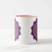 Tasse 2 Couleurs Mandala Florale rose-pourpre (Centre)