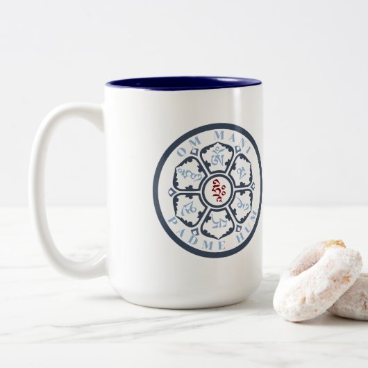 Tasse 2 Couleurs Mandala Mantra (Avec donut)