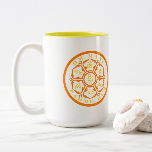 Tasse 2 Couleurs Mandala Mantra (Avec donut)