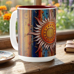 Tasse 2 Couleurs Mandala Soleil Équinoxe