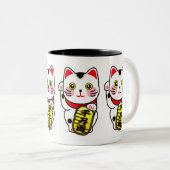 Tasse 2 Couleurs Maneki Neko Japon Chat chanceux (Devant droit)