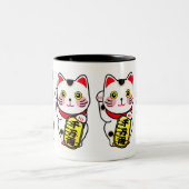 Tasse 2 Couleurs Maneki Neko Japon Chat chanceux (Centre)