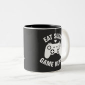 Tasse 2 Couleurs Manger Dormir Jouer Répéter - Conception de citati (Devant droit)