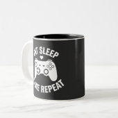 Tasse 2 Couleurs Manger Dormir Jouer Répéter - Conception de citati (Devant gauche)