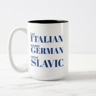 Tasse 2 Couleurs Manger italien Conduire allemand Se marier slave C