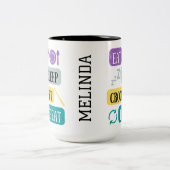 Tasse 2 Couleurs Mangez crochet de sommeil répéter personnalisé (Centre)