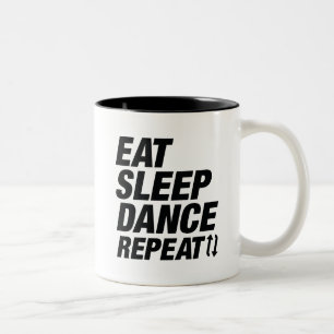 Tasse 2 Couleurs Mangez Danser Dormir Répéter