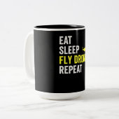 Tasse 2 Couleurs Mangez des drones de drones de sommeil Répéter dro (Devant gauche)