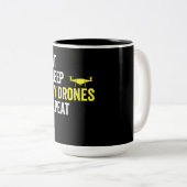 Tasse 2 Couleurs Mangez des drones de drones de sommeil Répéter dro (Devant droit)