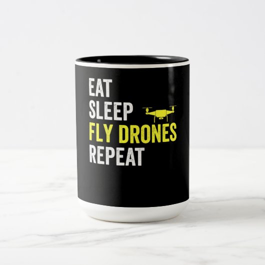 Tasse 2 Couleurs Mangez des drones de drones de sommeil Répéter dro (Centre)
