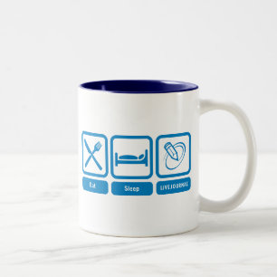 Tasse 2 Couleurs Mangez, dormez, LiveJournal