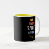 Tasse 2 Couleurs Mangez, dormez, peignez, répétez. Cadeau (Devant droit)