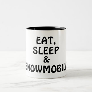 Tasse 2 Couleurs Mangez, dormez, Snowmobile