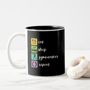 Tasse 2 Couleurs Mangez Gymnastique du sommeil Répétez Gymnaste Fil