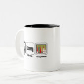 Tasse 2 Couleurs mangez le backgammon de sommeil (Devant gauche)