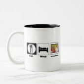 Tasse 2 Couleurs mangez le backgammon de sommeil (Gauche)