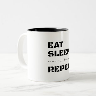 Tasse 2 Couleurs Mangez le morse du sommeil Code Répéter