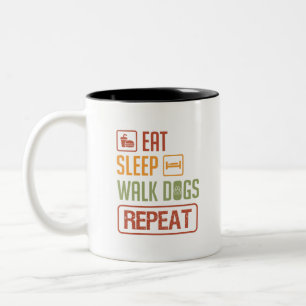 Tasse 2 Couleurs mangez les chiens de marche de sommeil répéter le