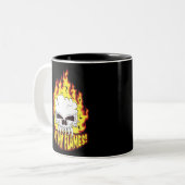 Tasse 2 Couleurs Mangez mon crâne Flames (Devant gauche)