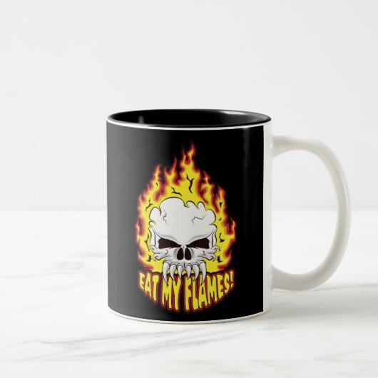 Tasse 2 Couleurs Mangez mon crâne Flames (Droit)