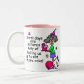 Tasse 2 Couleurs Mangez plus de gâteau Humour d'anniversaire (Gauche)