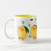 Tasse 2 Couleurs Mango Jaune frais avec Feuilles verts (Gauche)