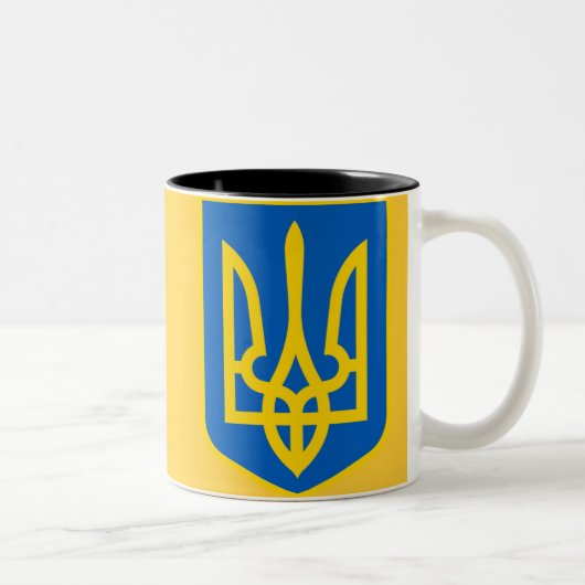 TASSE 2 COULEURS MANTEAU DE L'UKRAINE DES BRAS (Droit)