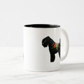Tasse 2 Couleurs Manteau doux Roulette Terrier Boho Floral Silhouet (Devant droit)