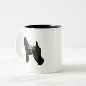 Tasse 2 Couleurs Manteau doux Roulette Terrier Boho Floral Silhouet (Devant gauche)