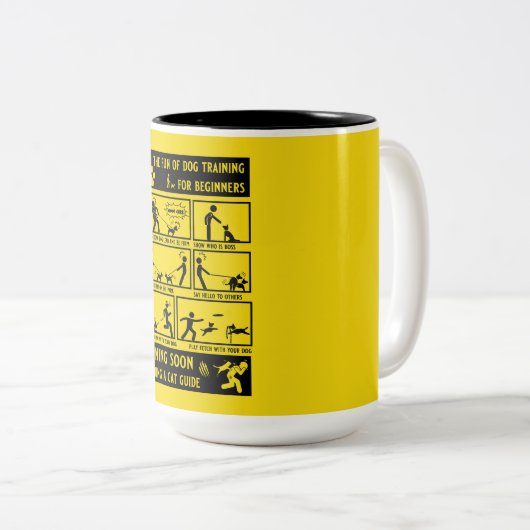 Tasse 2 Couleurs Manuel d'instruction de chien amusant (Devant droit)