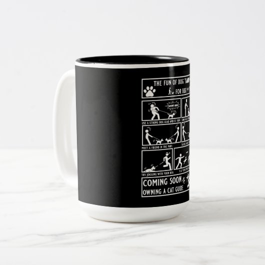 Tasse 2 Couleurs Manuel d'instruction de chien amusant (Devant gauche)