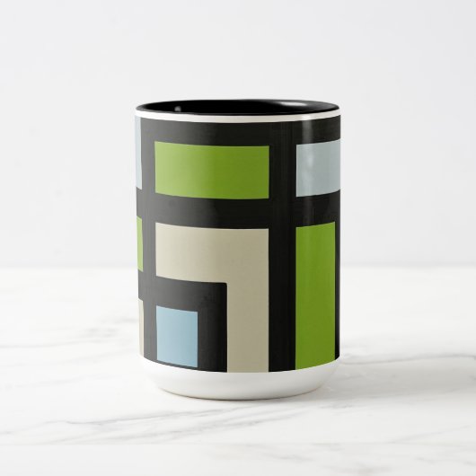 Tasse 2 Couleurs 【mapper #3】マグ 幾何学 モダン 抽象画 (Centre)
