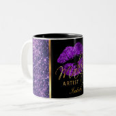 Tasse 2 Couleurs Maquillage Artiste Parties scintillant violet lèvr (Devant gauche)