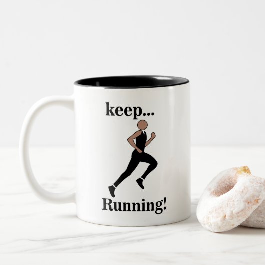 Tasse 2 Couleurs Marathonien du coureur (Avec donut)