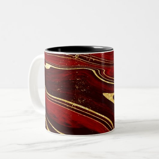 Tasse 2 Couleurs Marbre bourguignon et or (Devant gauche)