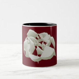 Tasse 2 Couleurs Marbre brisé abstrait art moderne prune blanche