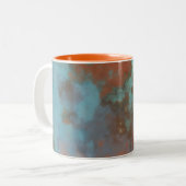 Tasse 2 Couleurs Marbre turquoise et rouille Abstrait (Devant gauche)